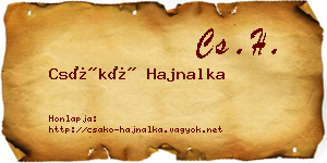 Csákó Hajnalka névjegykártya